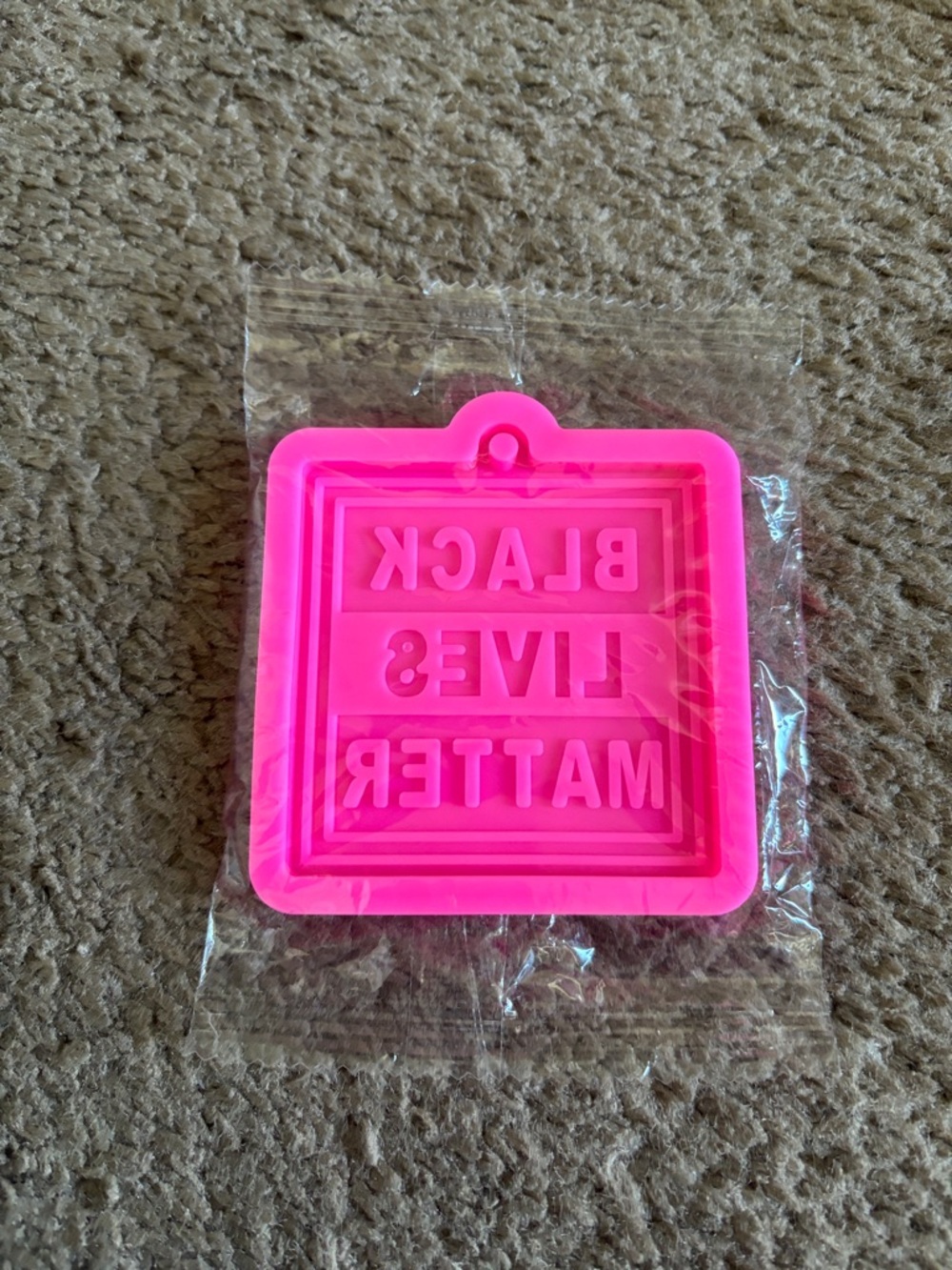 Pink 'Black Lives Matter' Silicone Keychain Mold - Unbranded